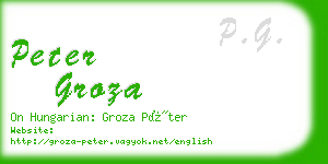 peter groza business card